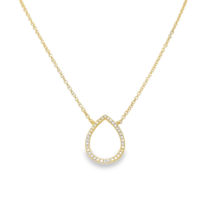 Jai's 14K Yellow Gold Teardrop Diamond Necklace
