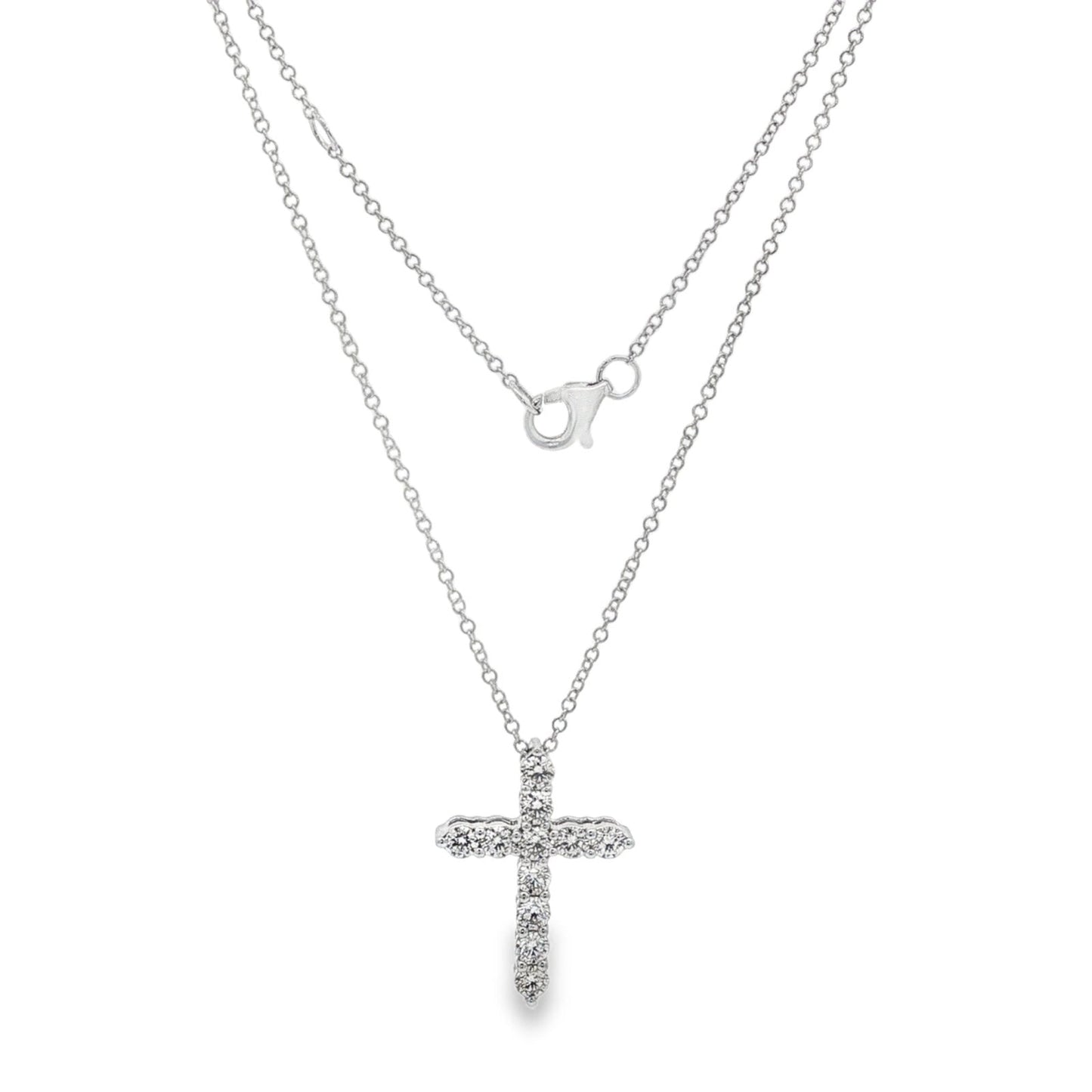 Jai's 14K White Gold Diamond Cross Necklace