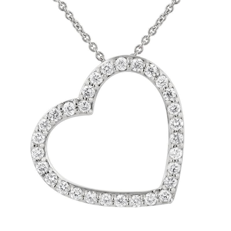 Jai's 14K White Gold Diamond Heart Necklace - 18"