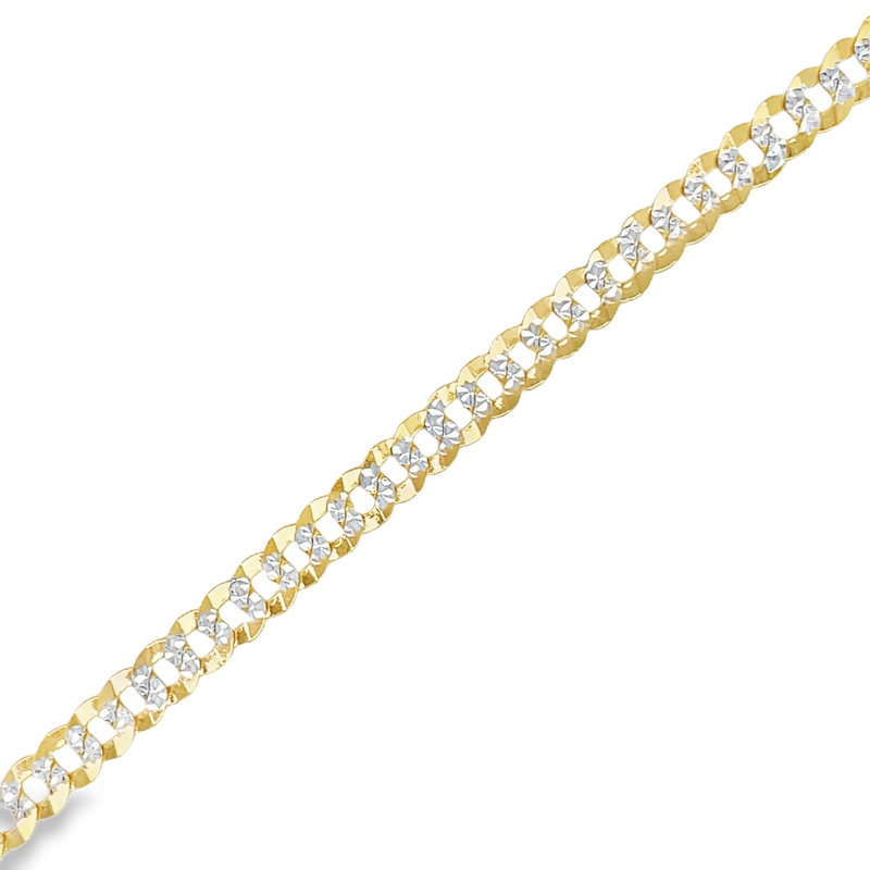 Jai's 14K Two-tone Diamond-cut Curb Chain Bracelet