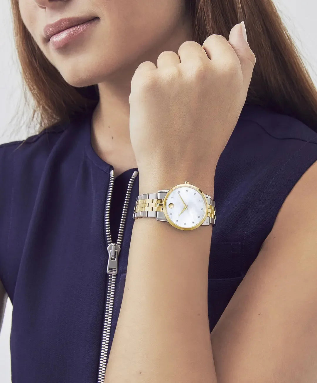 Movado's Museum Classic with Mother-of-Pearl Dial & Diamonds