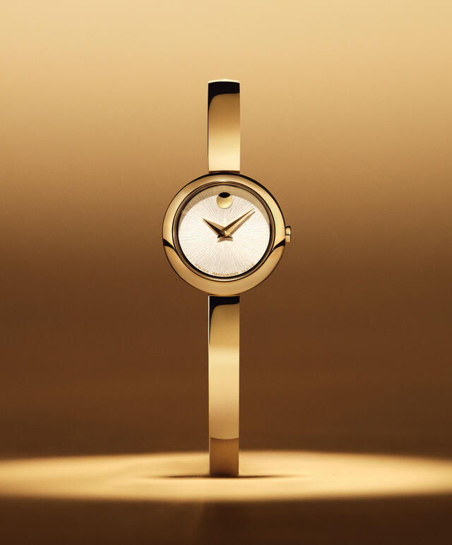 Movado's Museum Bangle with Silver-white Museum Dial