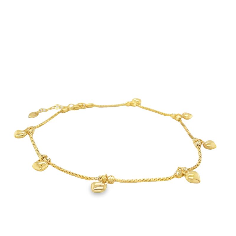 Jai's 14K Yellow Gold Heart Anklet - 10"