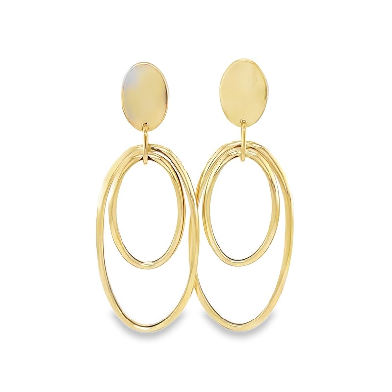 Jai's 18K Yellow Gold Oval Drop Earrings