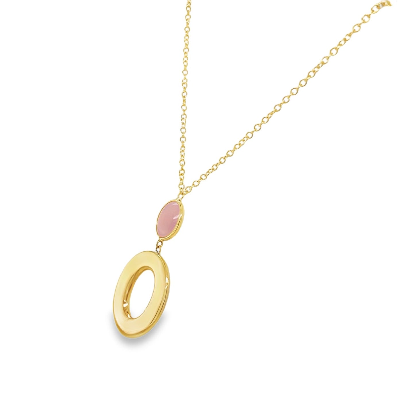 Jai's 18K Yellow Gold Pink Gemstone Necklace