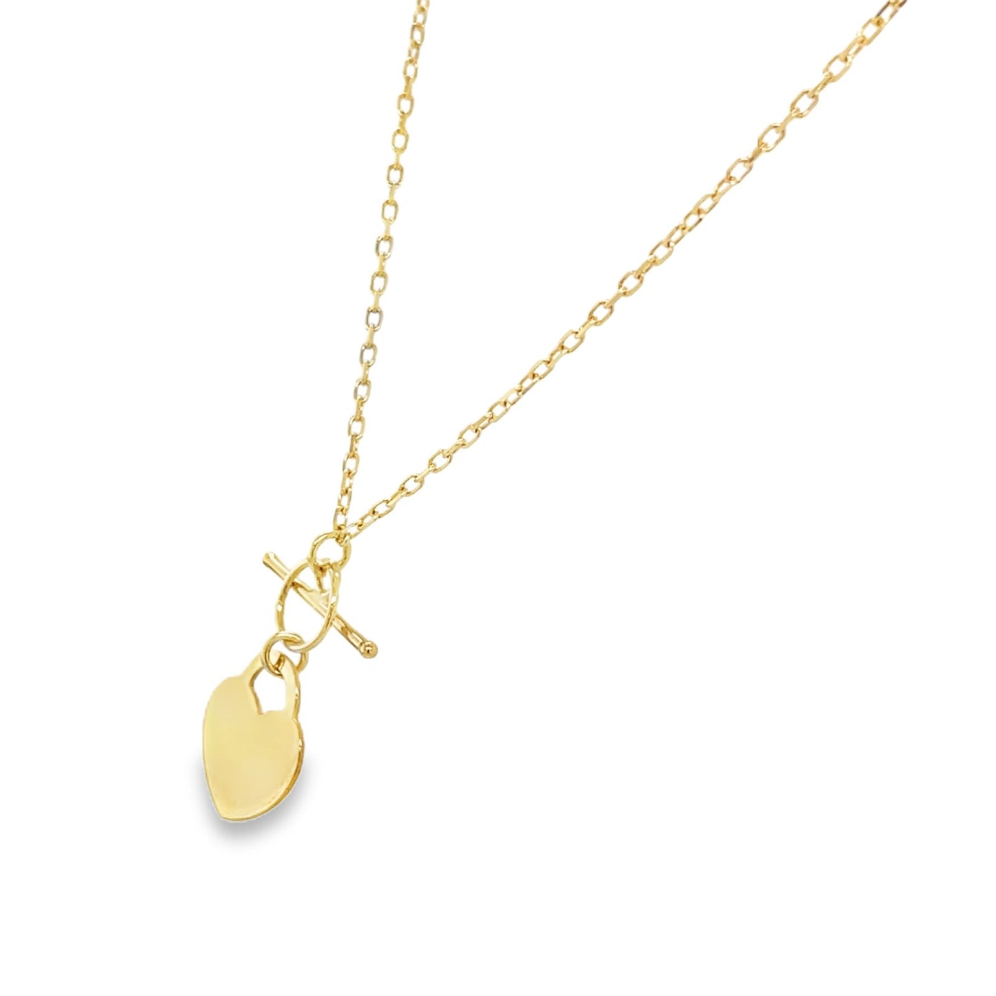 Jai's 18K Yellow Gold Toggle Heart Charm Necklace