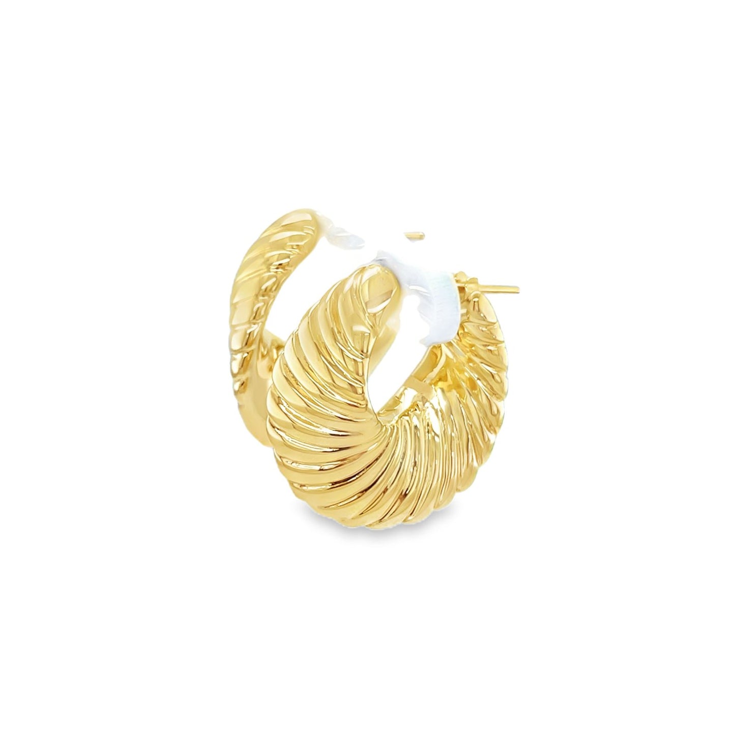 Jai's 18K Yellow Gold Thick Ridged Hoops