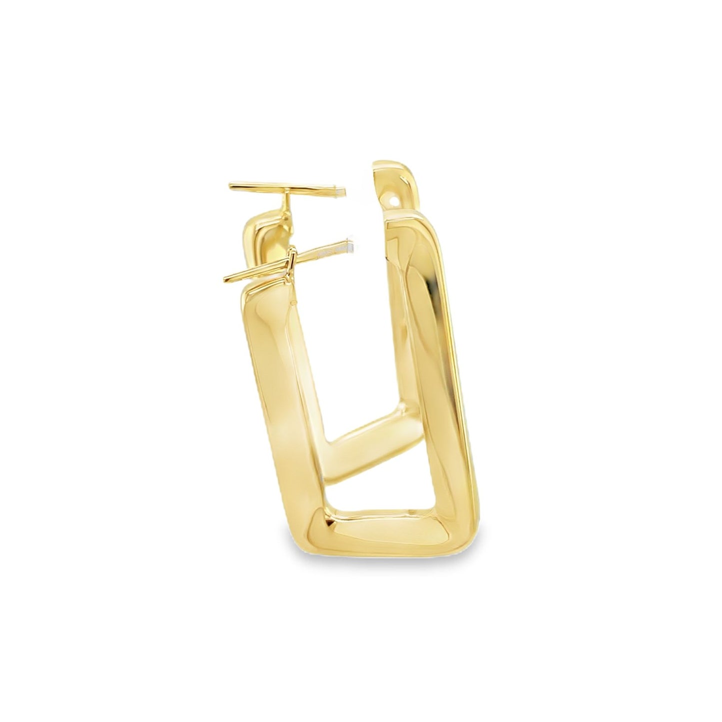 Jai's 18K Yellow Gold Twisted Rectangular Hoops