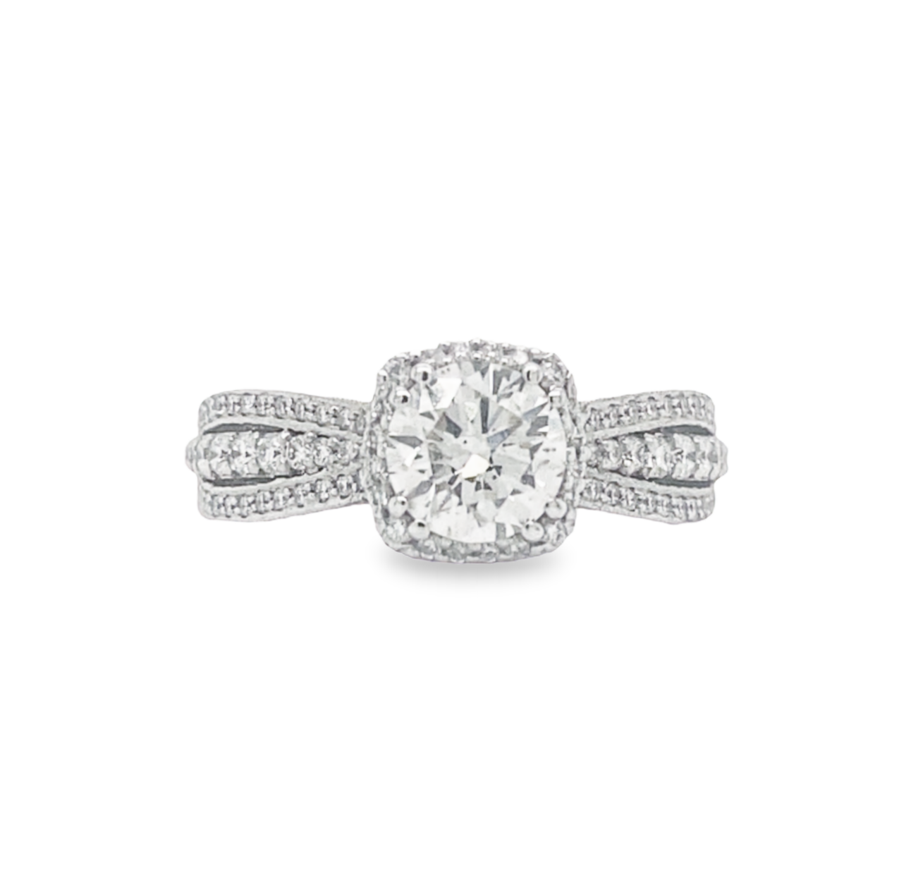 Tacori's 18K White Gold Royal-T Engagement Ring