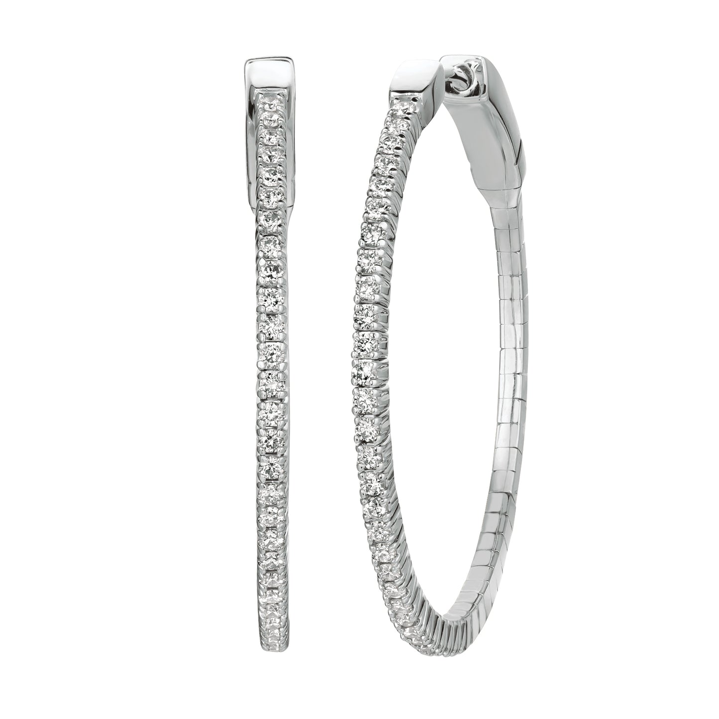 Morris & David's 14K White Gold Diamond Hoops