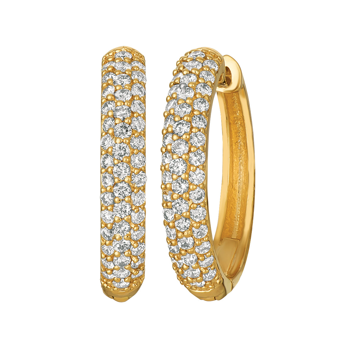 Morris & David's 14K Yellow Gold 0.75-carat Diamond Pave Hoops