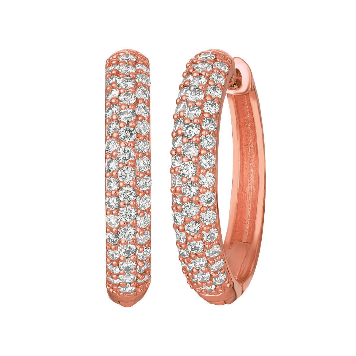 Morris & David's 14K Rose Gold 0.75-carat Diamond Pave Hoops