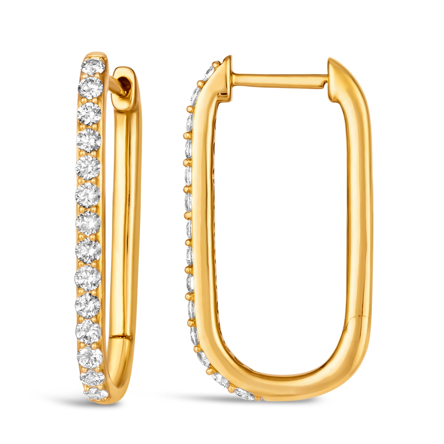 Morris & David's 14K Yellow Gold 0.5-carat Diamond Paperclip Hoops