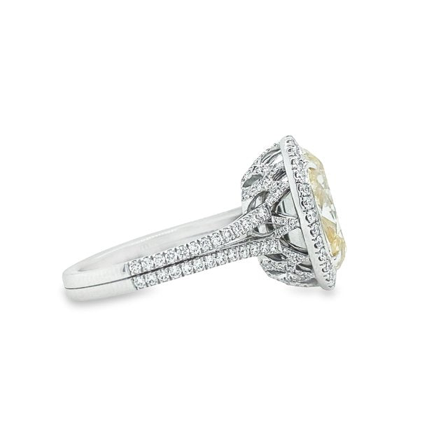 Hans Krieger's 18K White Gold Oval Yellow Diamond Engagement Ring