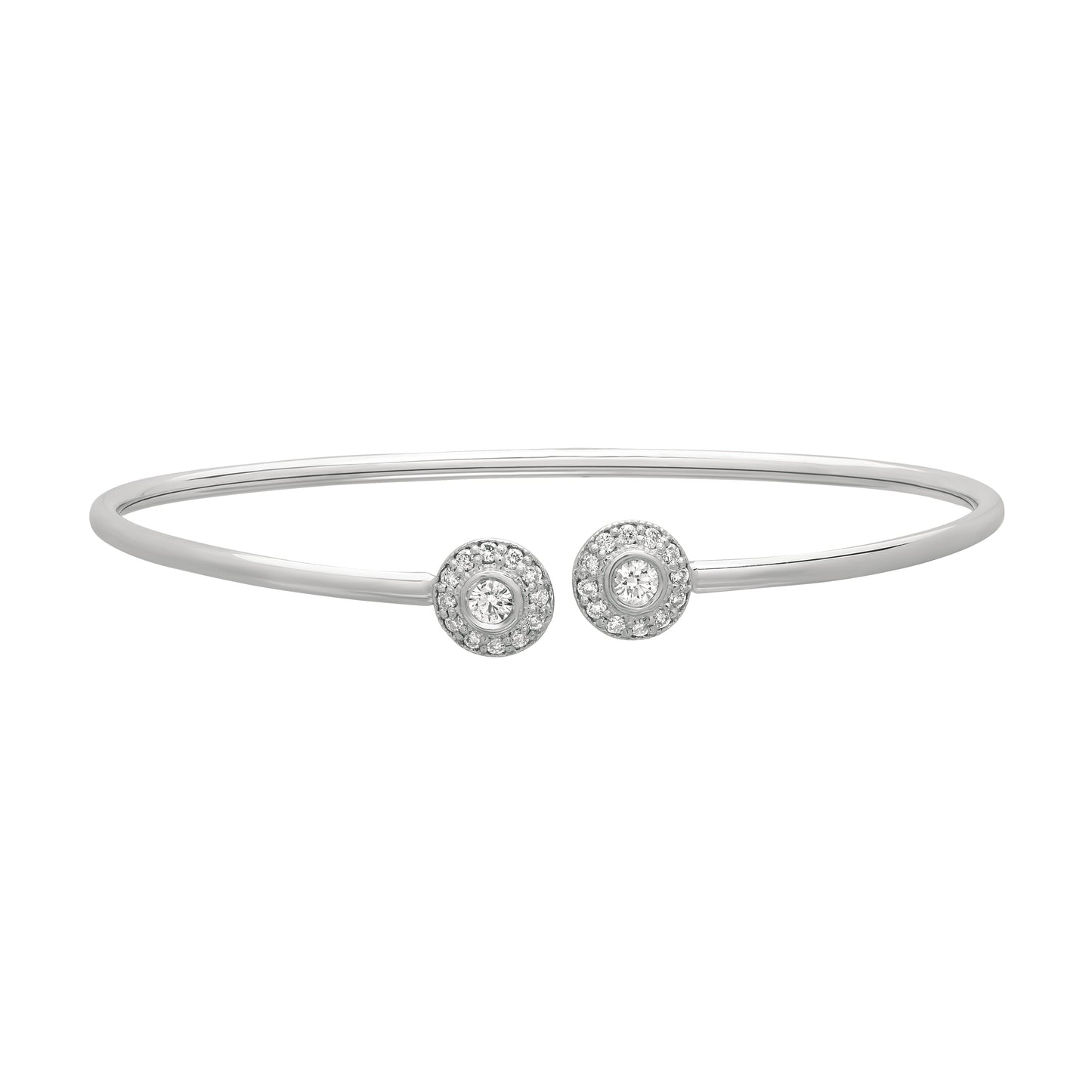 Morris & David's 14K White Gold Diamond Halo Bangle