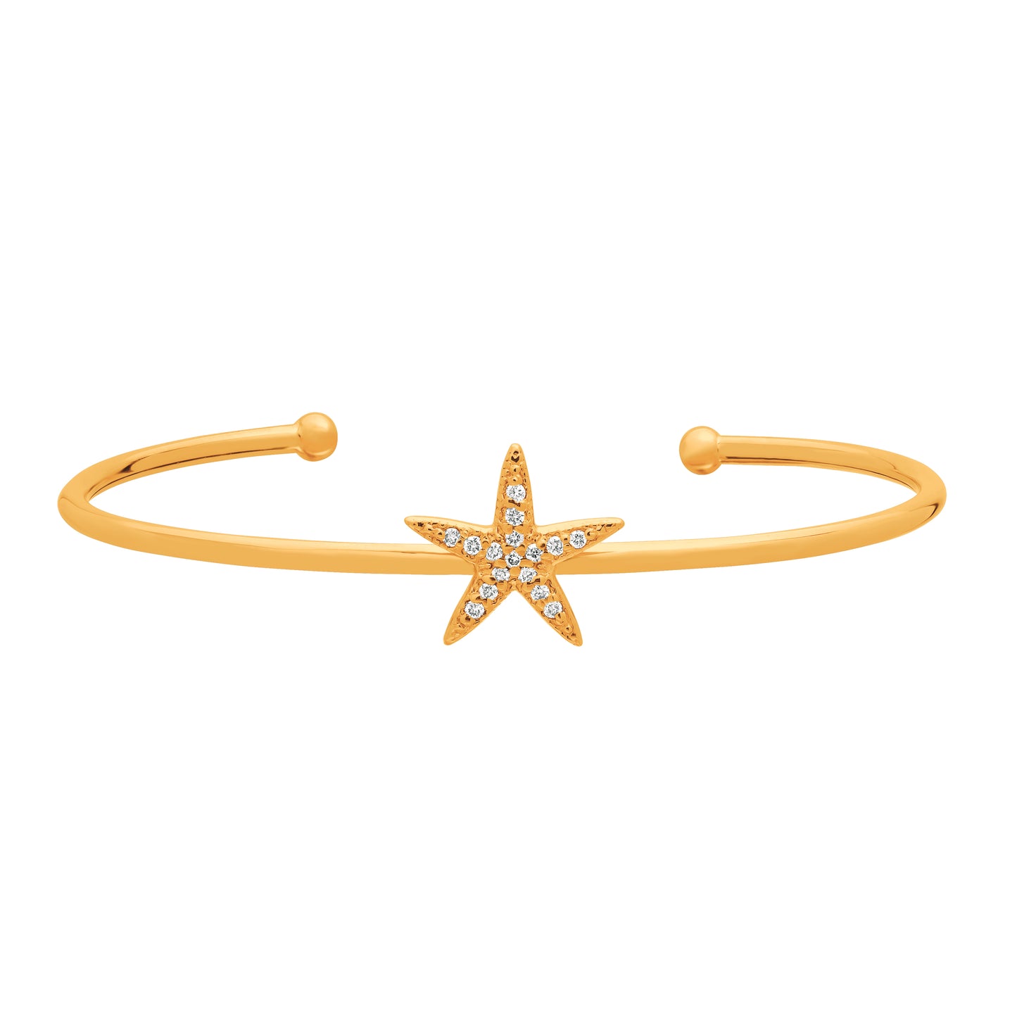 Morris & David's 14K Yellow Gold Diamond Star Bangle