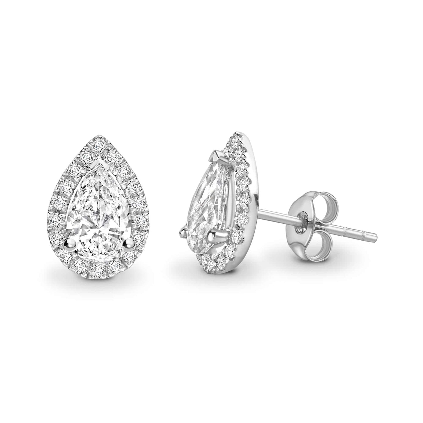 Jai's 14K White Gold Teardrop Diamond Studs
