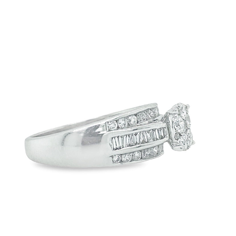 Jai's 14K White Gold Floral Diamond Engagement Ring