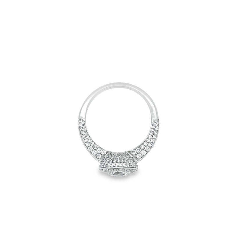 Hans Krieger's 18K White Gold Halo Diamond Engagement Ring