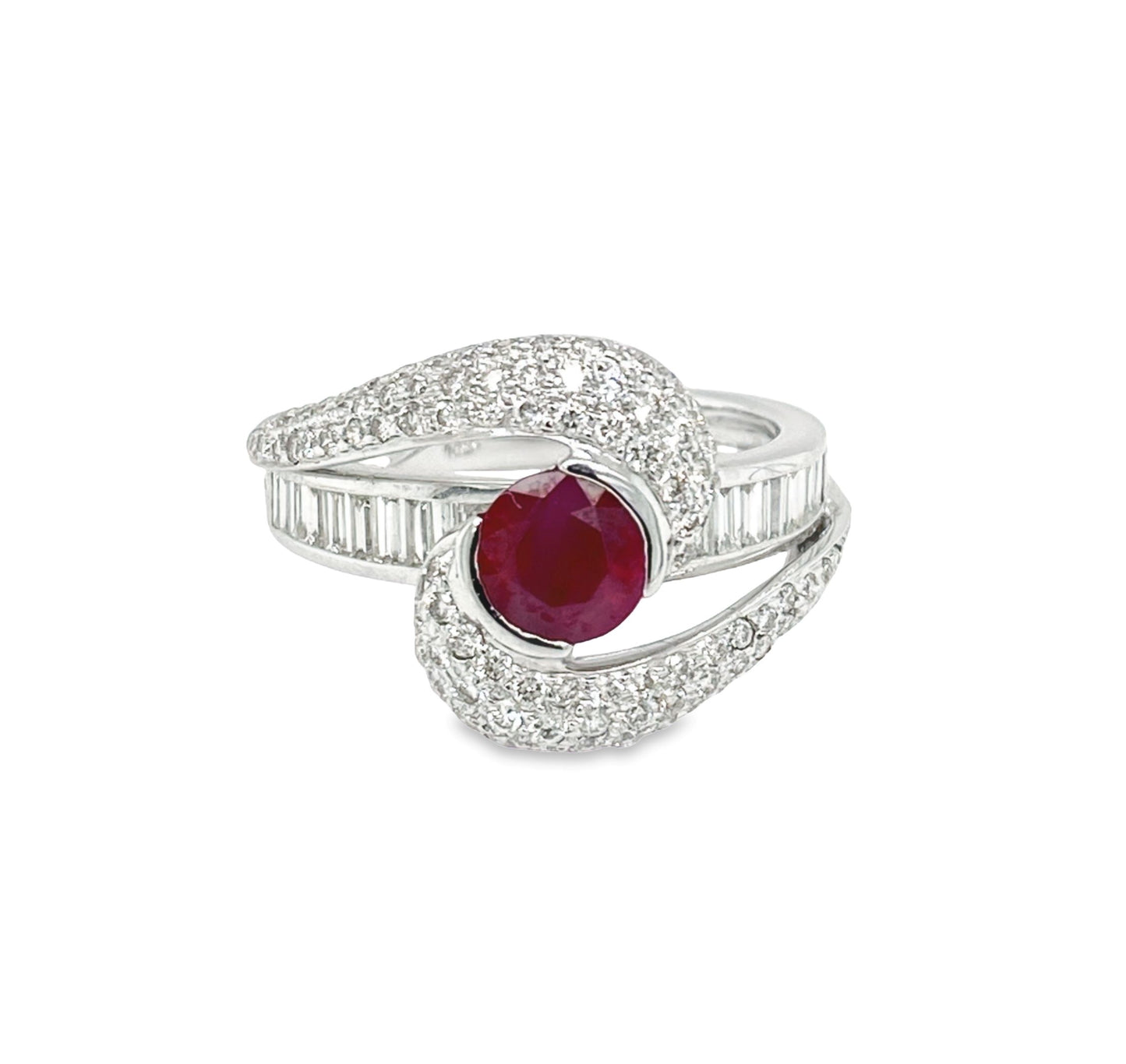 Jai's 14K White Gold Ruby & Diamond Ring