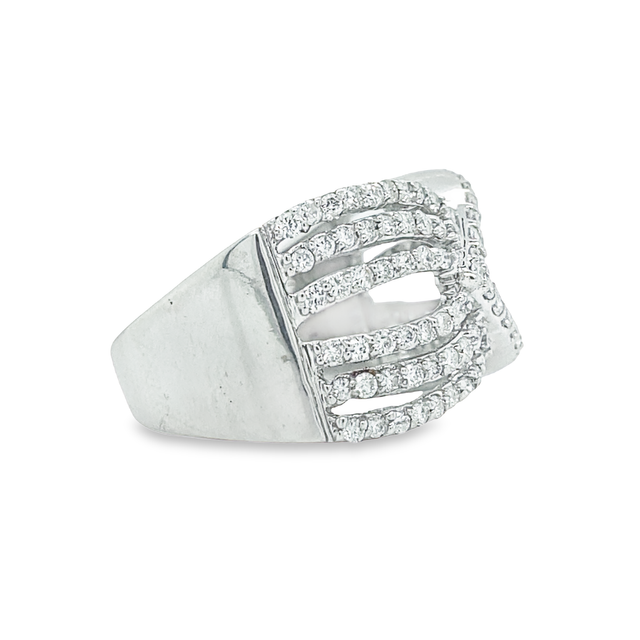 Jai's 14K White Gold Overlapping Mandorla Diamond Ring