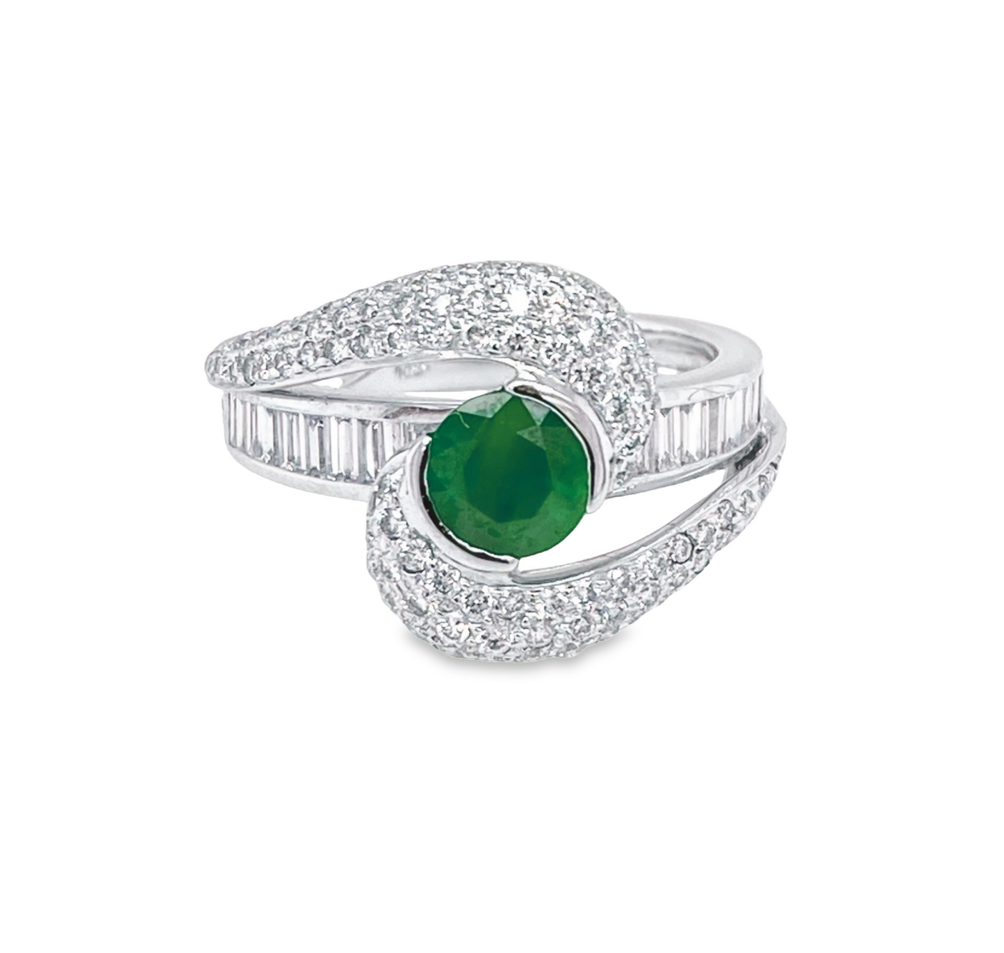 Jai's 18K White Gold Emerald & Diamond Ring