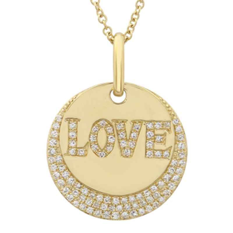 Jai's 14K Yellow Gold Diamond Love Necklace - 18"
