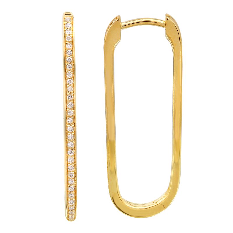 Jai's 14K Yellow Gold Diamond Paperclip Hoops