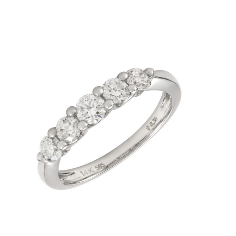 Jai's 14K White Gold Diamond-lined Wedding Band