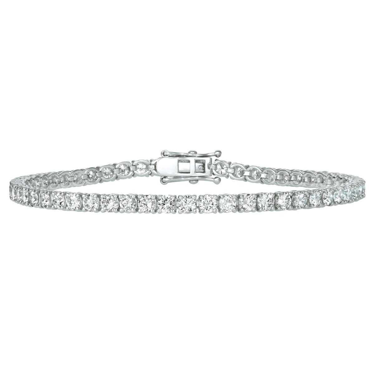 Morris & David's 14K White Gold 3-carat Diamond Tennis Bracelet - 7"