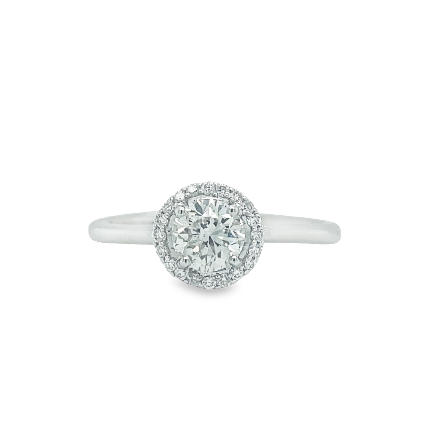 Jai's 18K White Gold Diamond Halo Engagement Ring