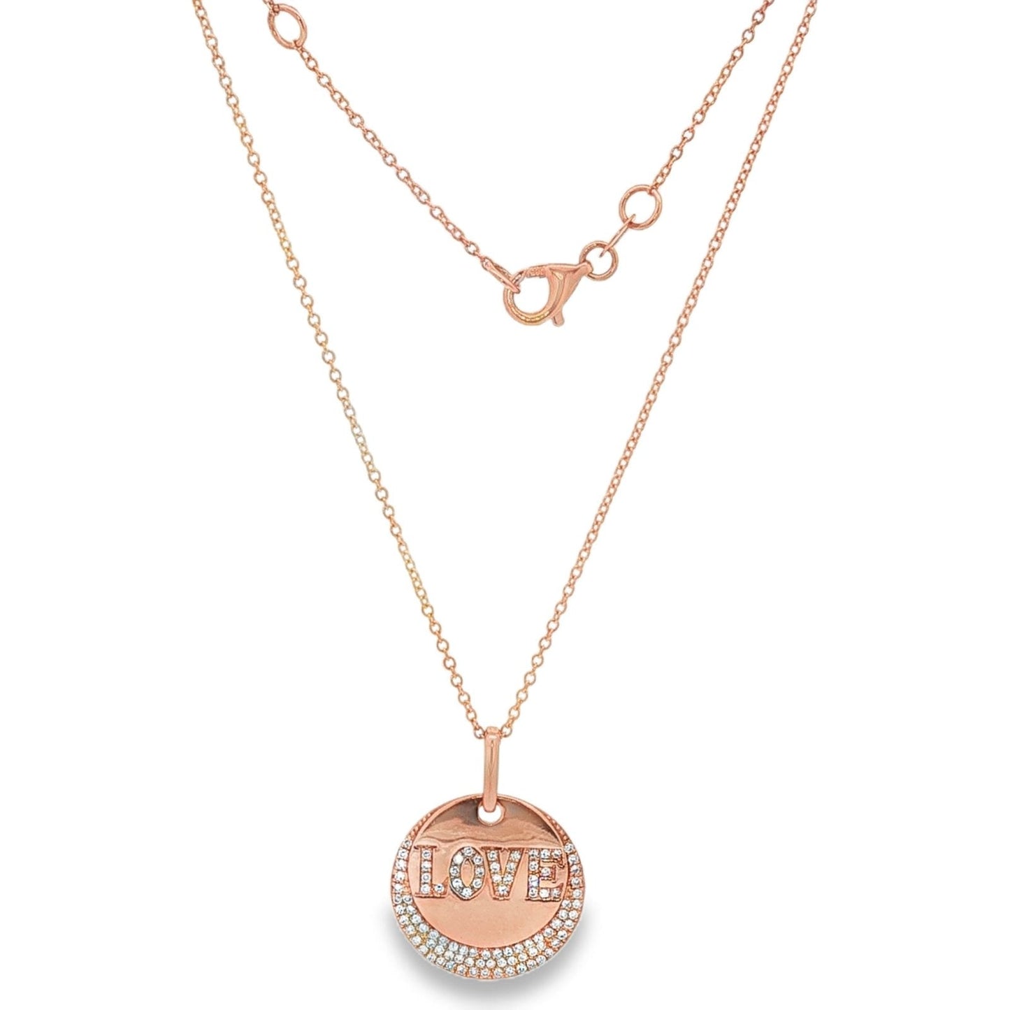 Jai's 14K Rose Gold Diamond Love Necklace - 18"