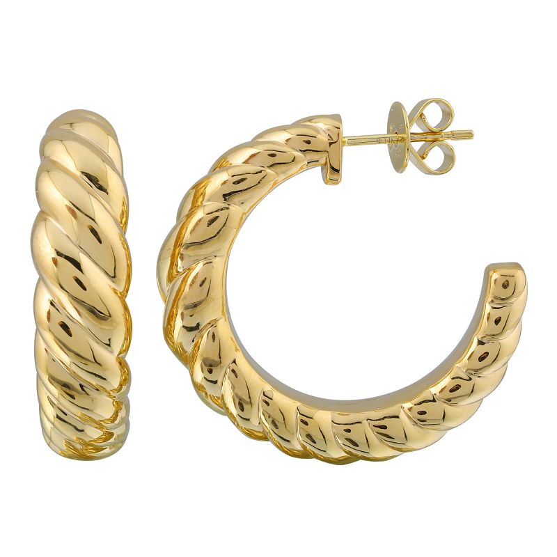 Jai's 14K Yellow Gold Thick Twisted Hoops
