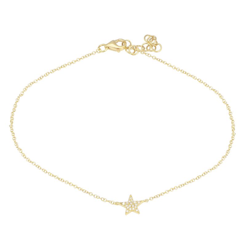 Jai's 14K Yellow Gold Diamond Star Anklet