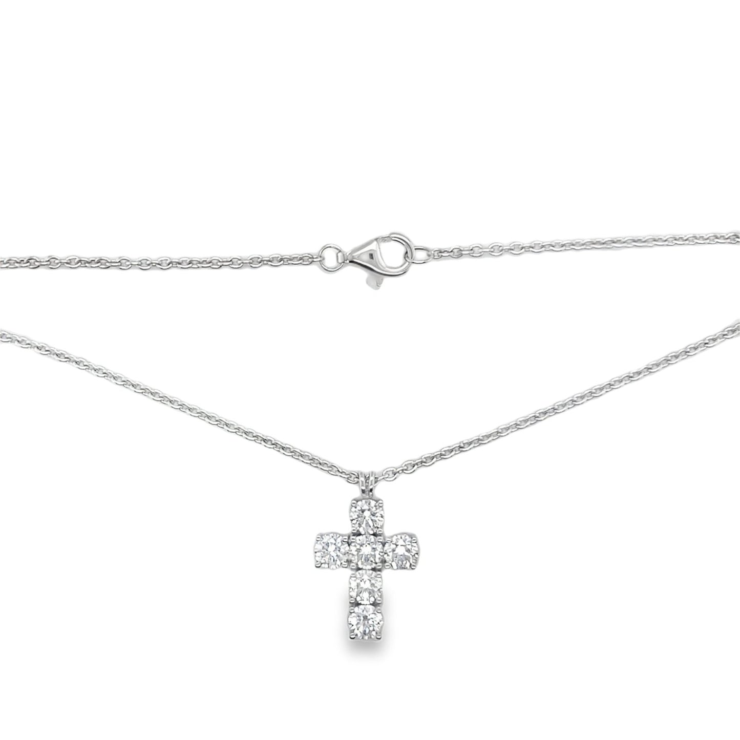 Hans Krieger's 18K White Gold Diamond Cross Necklace