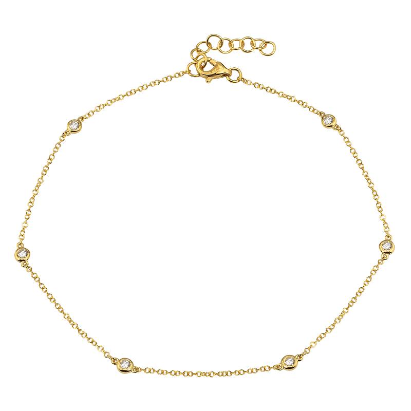 Jai's 14K Yellow Gold Diamond Studded Anklet