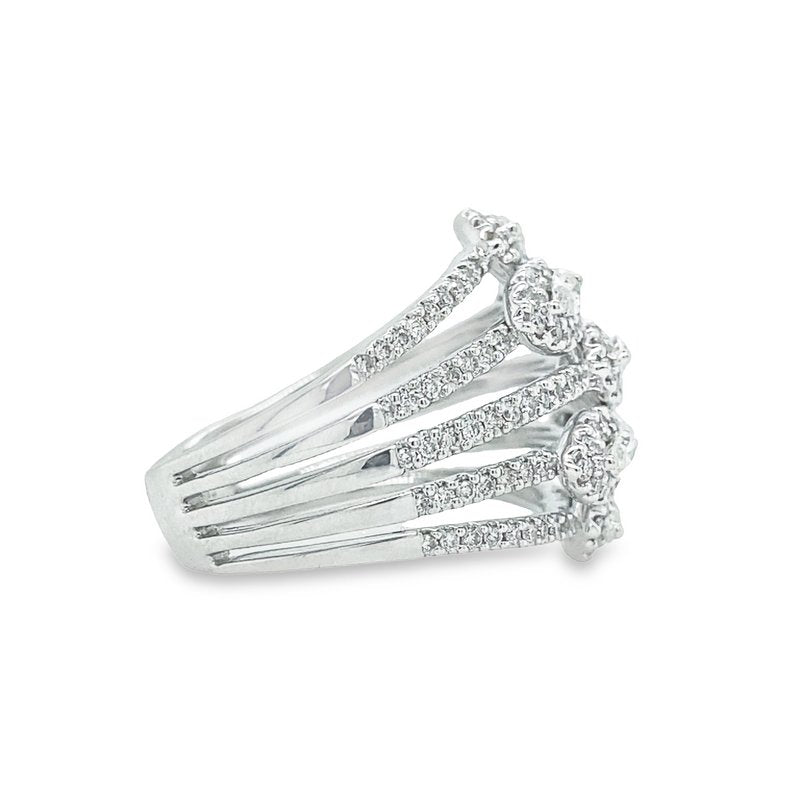 Jai's 18K White Gold Five-row Diamond Ring