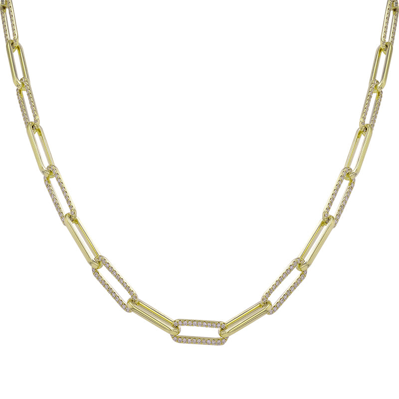 Jai's 14K Yellow Gold Diamond Paperclip Chain