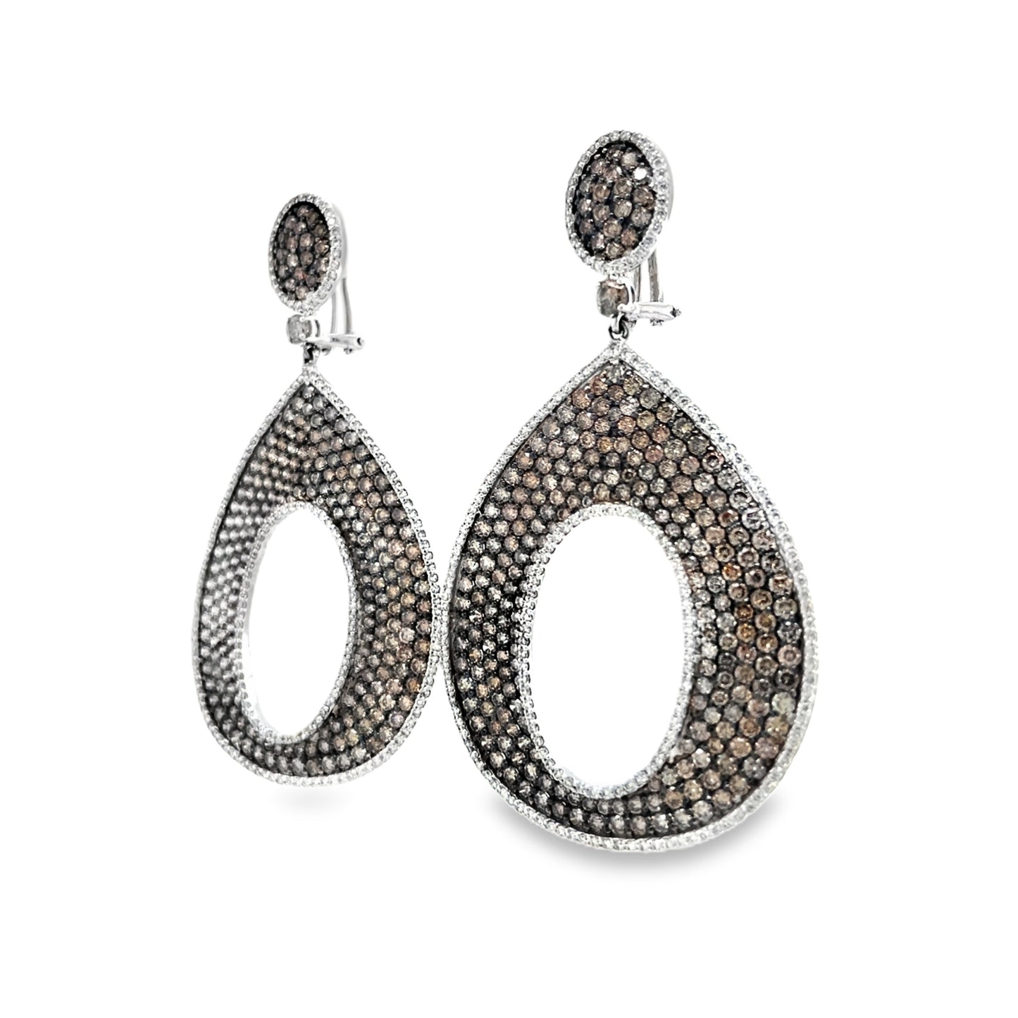 Jai's 18K White Gold Chocolate Diamond Drop Earrings