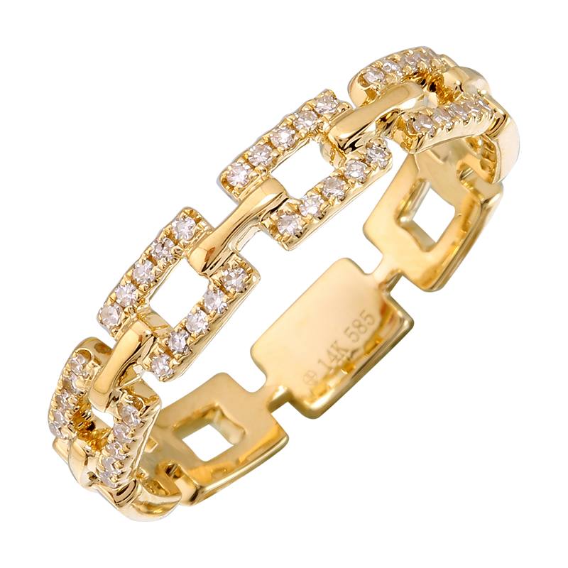 Jai's 14K Yellow Gold Diamond Chain Link Ring