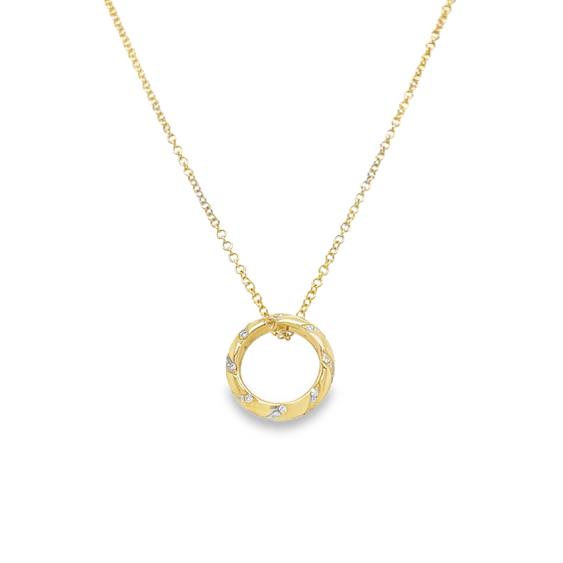 Jai's 14K Yellow Gold Diamond Circle Necklace