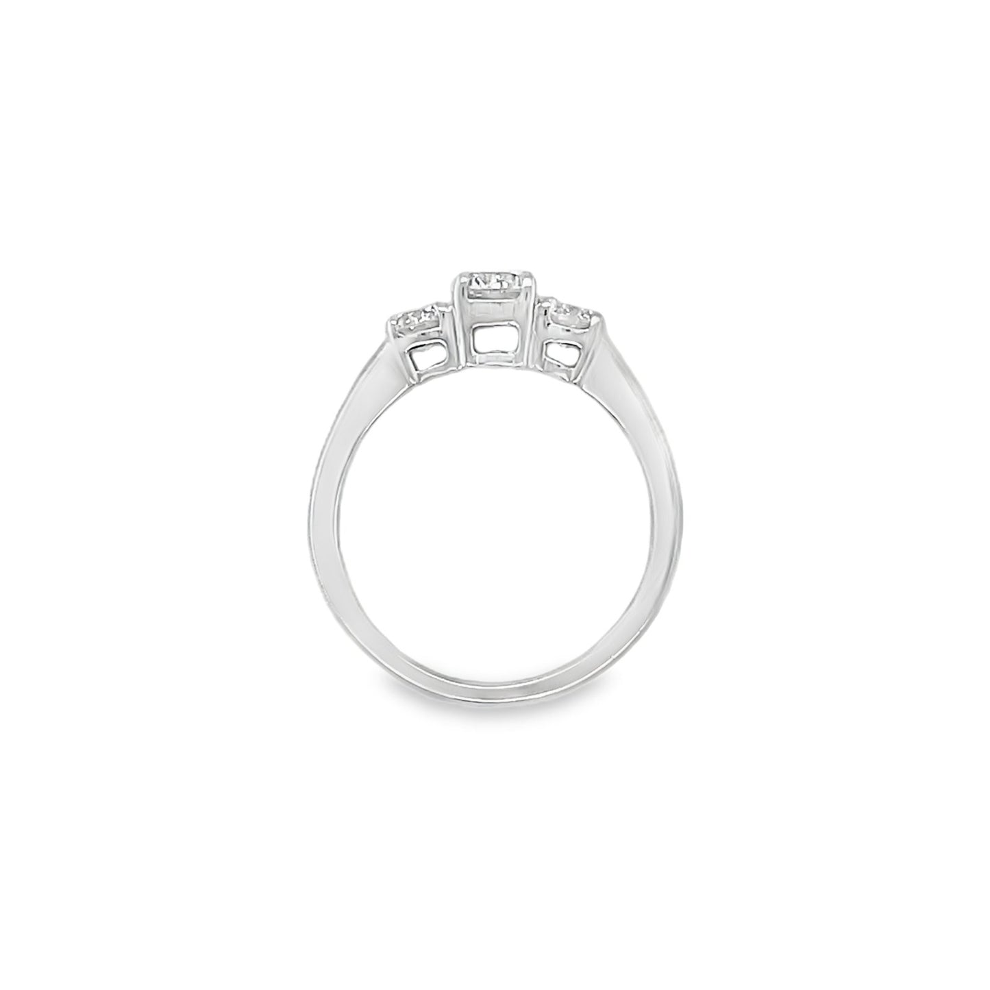 Jai's 14K White Gold Tri-stone Diamond Ring