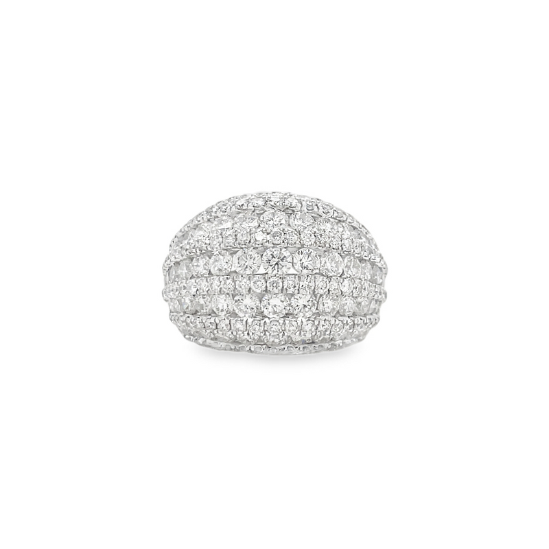 Jai's 18K White Gold Domed Pave Diamond Ring