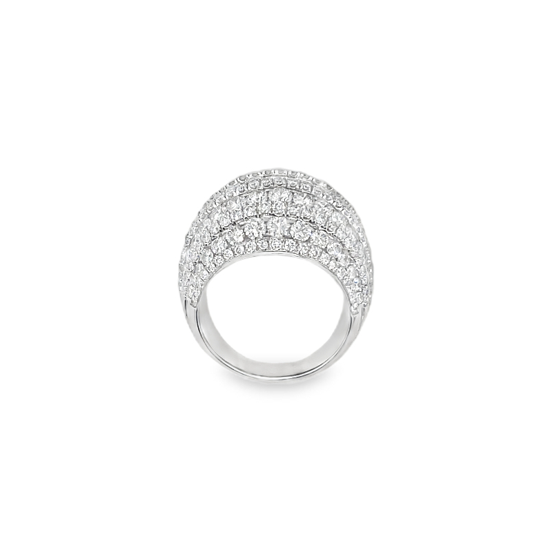Jai's 18K White Gold Domed Pave Diamond Ring