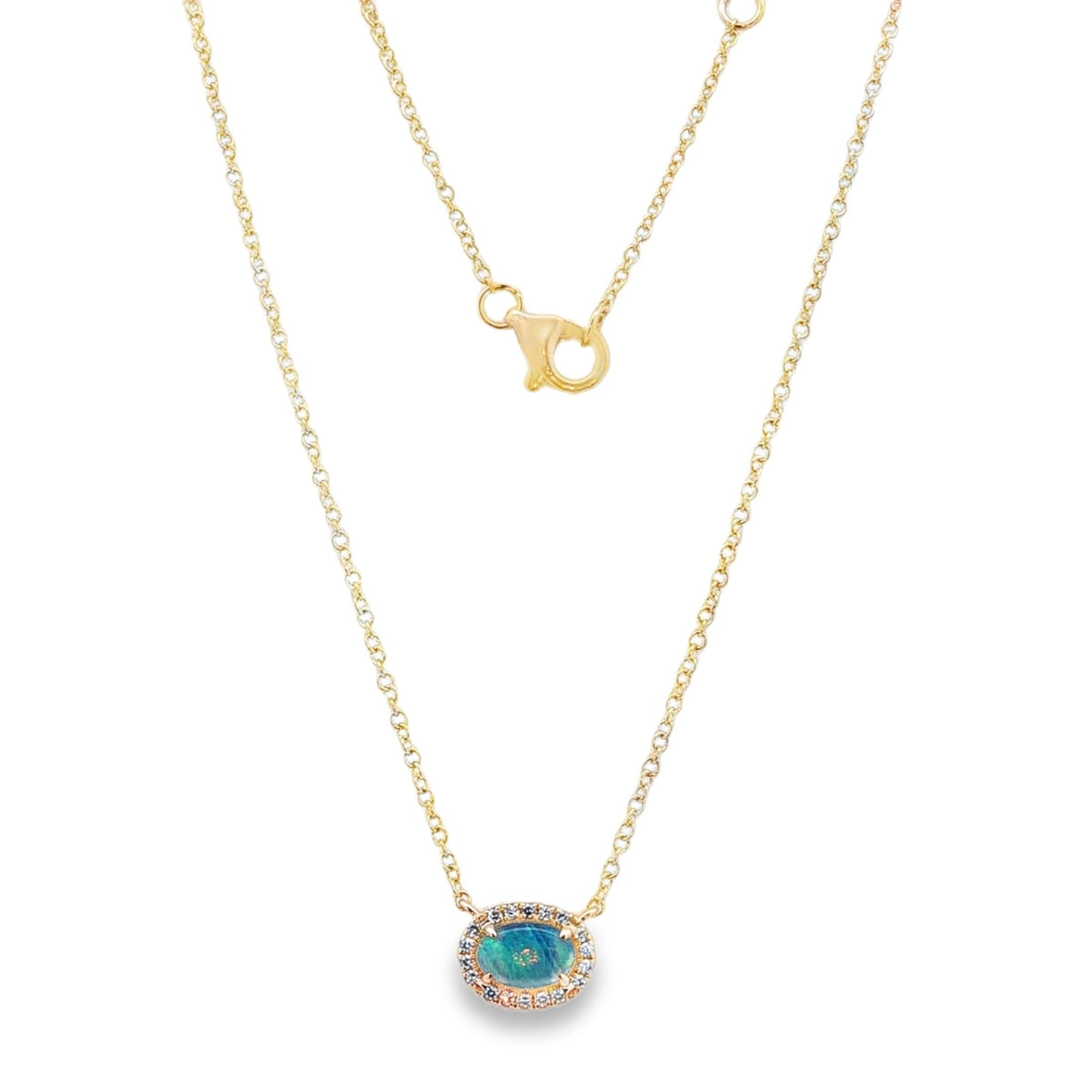 Jai's 14K Yellow Gold Opal & Diamond Necklace