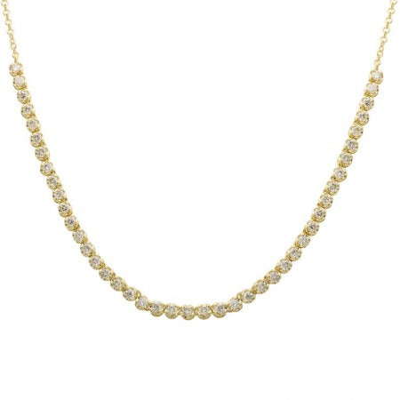 Jai's 14K Yellow Gold Semi-pave 0.8-carat Diamond Tennis Necklace
