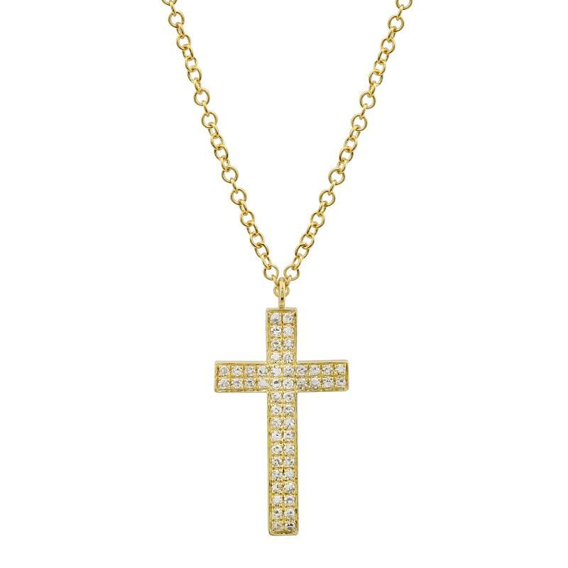 Jai's 14K Yellow Gold Diamond Pave Cross Necklace
