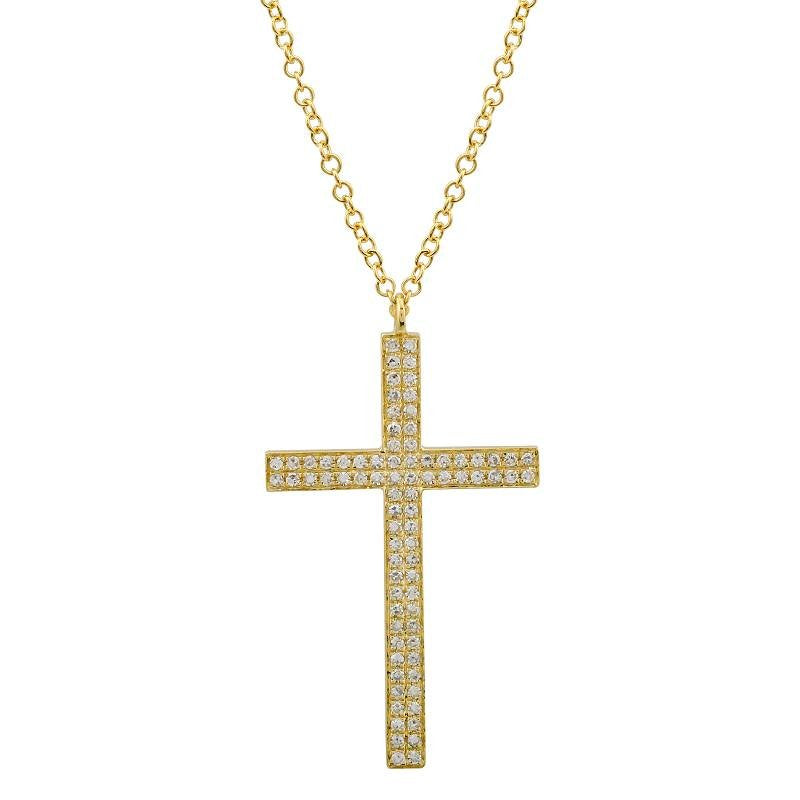 Jai's 14K Yellow Gold Diamond Pave Cross Necklace - 18"