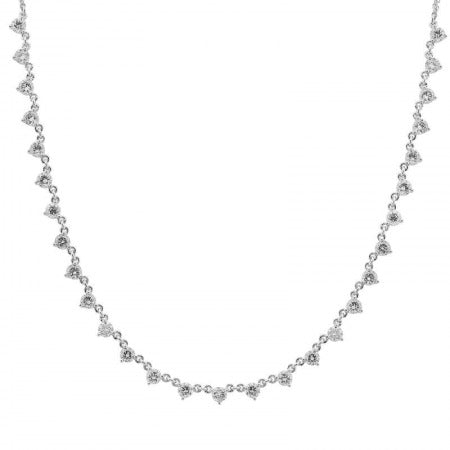 Jai's 14K White Gold Semi-pave 2-carat Diamond Tennis Necklace