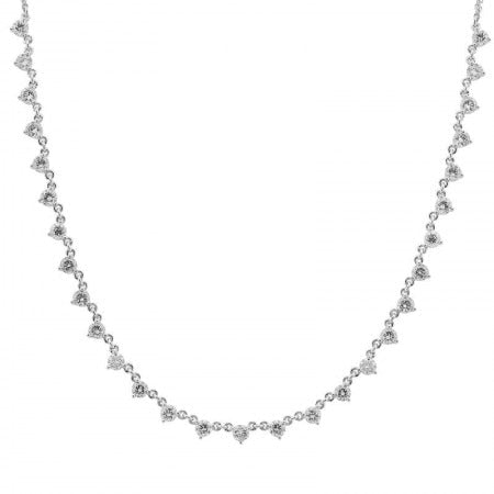 Jai's 14K White Gold Semi-pave 2-carat Diamond Tennis Necklace